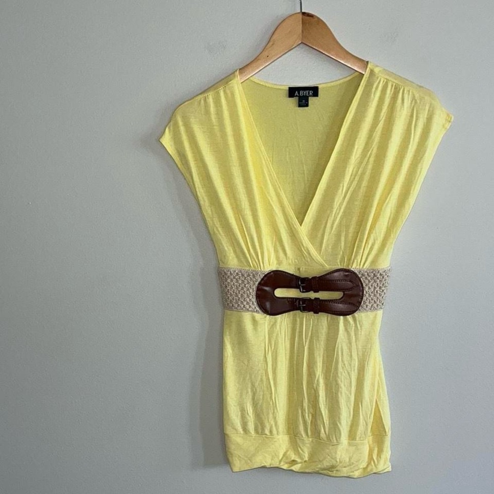 A. Byer Belted Tie Back Blouse
